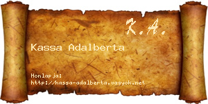 Kassa Adalberta névjegykártya